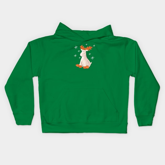 New Year's sitting elk Kids Hoodie by Catdog